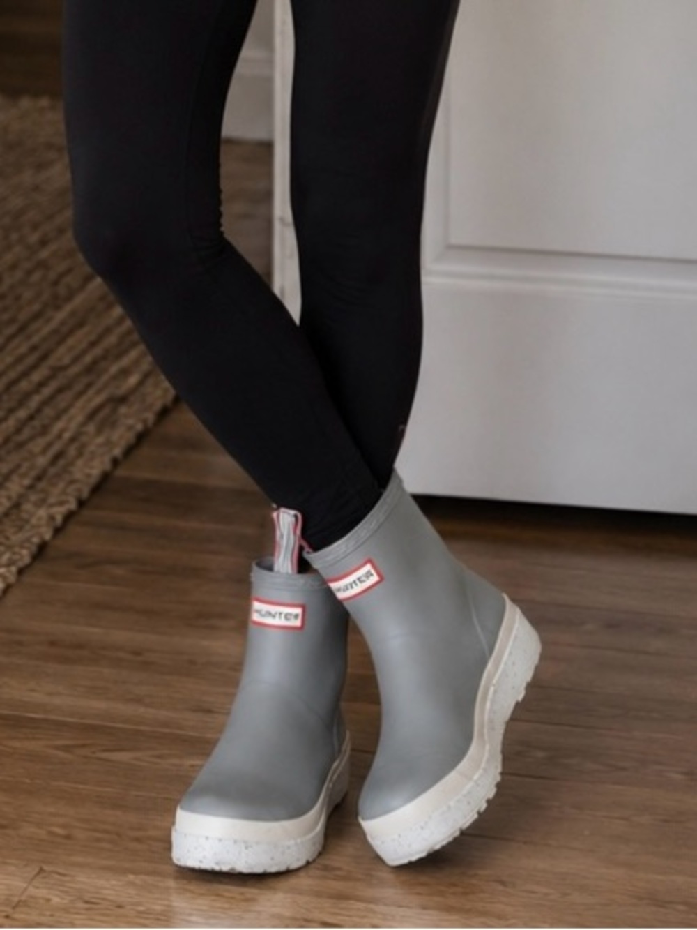 Hunter Gray Chelsea Platform Rain Booties